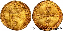 CHARLES IX Écu d or au soleil, 1er type 1567 Rouen TB+