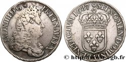 LOUIS XIV LE GRAND OU LE ROI SOLEIL Demi-écu, portrait drapé à l’antique 1687 Paris TB/TTB