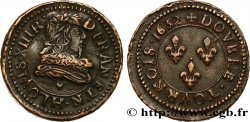 LOUIS XIII LE JUSTE Double tournois, type 1, poids lourd 1632 La Rochelle TTB+