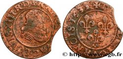 LOUIS XIII LE JUSTE Double tournois, type 8 1633 Lyon