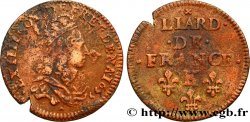 LOUIS XIV LE GRAND OU LE ROI SOLEIL Liard de cuivre 1655 Bordeaux