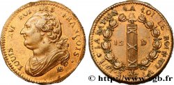 LOUIS XVI 12 deniers dit  au faisceau , type FRANÇOIS 1791 Strasbourg AU