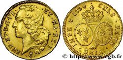 LOUIS XV DIT LE BIEN AIMÉ Double louis d’or aux écus ovales, tête ceinte d’un bandeau 1754 Pau