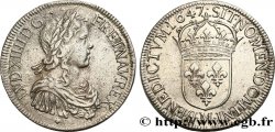 LOUIS XIV THE SUN KING Écu, portrait à la mèche longue 1647 Toulouse