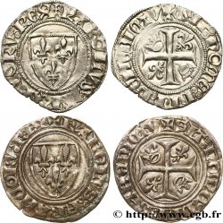 CHARLES VI THE MAD OR THE WELL-BELOVED Blanc dit guénar , lot de 2 ex. n.d. Ateliers divers