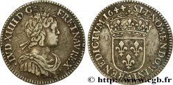 LOUIS XIV THE SUN KING Douzième d écu à la mèche courte 1644 Paris, Monnaie de Matignon