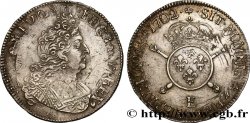 LOUIS XIV LE GRAND OU LE ROI SOLEIL Demi-écu aux insignes 1702 Tours