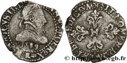 HENRI III Quart de franc au col plat 1589 Bordeaux