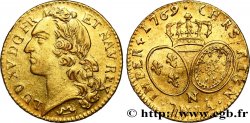 LOUIS XV THE BELOVED Louis d’or aux écus ovales, tête ceinte d’un bandeau 1769 Montpellier