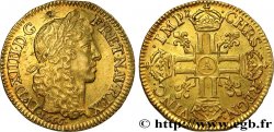 LOUIS XIV  THE SUN KING  Louis d or aux huit L, portrait apollinien 1666 Paris AU/MS