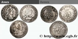 LOUIS XIV LE GRAND OU LE ROI SOLEIL Quatre sols aux deux L, lot de 3 ex. n.d. Ateliers divers TB+