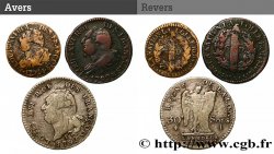 LOUIS XVI Lot de 3 monnaies royales n.d. Ateliers divers