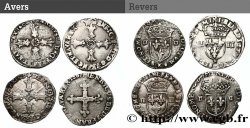 HENRI IV LE GRAND Quart d écu, croix de face, lot de 4 ex. n.d. Ateliers divers