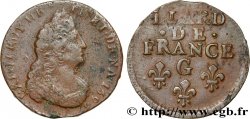 LOUIS XIV LE GRAND OU LE ROI SOLEIL Liard, 3e type, buste âgé 1696 Poitiers