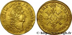 LOUIS XIV LE GRAND OU LE ROI SOLEIL Demi-louis d or aux quatre L, fausse réformation 1694 Nantes