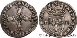HENRI IV LE GRAND Quart d écu, croix feuillue de face 1606 Bayonne