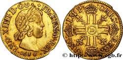 LOUIS XIV  THE SUN KING  Louis d or aux huit L, portrait à la mèche courte 1651 Lyon XF