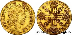 LOUIS XIV  THE SUN KING  Louis d’or aux huit L, portrait à la mèche longue 1652 Paris XF