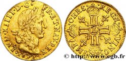LOUIS XIV  THE SUN KING  Louis d or aux huit L, portrait apollinien 1671 Bayonne XF/AU