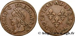 LOUIS XIII Double tournois, type de Warin 1643 Corbeil
