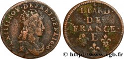 LOUIS XIV THE SUN KING Liard de cuivre, 2e type 1656 Meung-sur-Loire