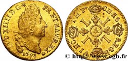 LOUIS XIV  THE SUN KING  Louis d or aux quatre L 1698 Paris