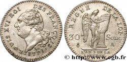 LOUIS XVI 30 sols dit  au génie , type FRANÇOIS 1791 Paris AU