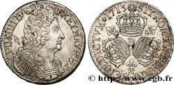 LOUIS XIV LE GRAND OU LE ROI SOLEIL Écu aux trois couronnes 1715 Lyon