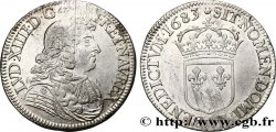 LOUIS XIV THE SUN KING Demi-écu, portrait à la cravate courte 1683 Paris