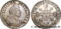 LOUIS XIV  THE SUN KING  Demi-écu aux huit L 1705 Bordeaux AU