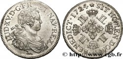 LOUIS XV  THE WELL-BELOVED  Écu à la croix fleurdelisée couronnée et aux huit L 1724 Paris AU