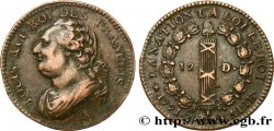 LOUIS XVI (MONARQUE CONSTITUTIONNEL) 12 deniers dit au faisceau , type FRANÇOIS 1791 Paris