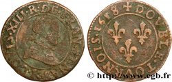 LOUIS XIII LE JUSTE Double tournois, type 4 1618 Bordeaux
