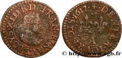 LOUIS XIII LE JUSTE Denier tournois, type 1 1617 Paris