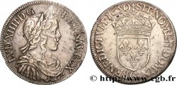 LOUIS XIV THE SUN KING Demi-écu à la mèche longue 1650 Poitiers