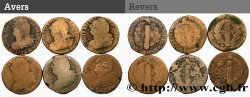 LOUIS XVI Lot de six pièces de 2 sols dit au faisceau , type FRANÇOIS n.d. s.l.