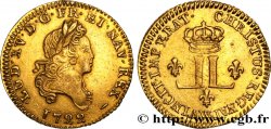 LOUIS XV  THE WELL-BELOVED  Louis d or aux deux L couronnées (fausse réformation) 1722 Lille XF/AU