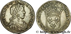 LOUIS XIV LE GRAND OU LE ROI SOLEIL Demi-écu, portrait à la mèche longue 1652 Riom TTB