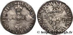 HENRI III Quart d écu, croix de face 1589 La Rochelle