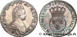 LOUIS XV  THE WELL-BELOVED  Écu dit  vertugadin  1718 Rennes AU/AU