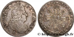 LOUIS XIV  THE SUN KING  Quart d’écu aux huit L, 2e type 1704 Rennes XF/AU