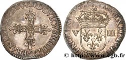 LOUIS XIV LE GRAND OU LE ROI SOLEIL Huitième d écu, titulature côté croix 1644 La Rochelle SUP