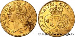 LOUIS XV  THE WELL-BELOVED  Louis d’or aux écus ovales, tête ceinte d’un bandeau 1753 La Rochelle XF/AU
