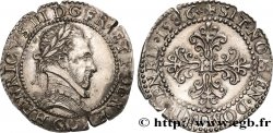 LIGUE. COINAGE AT THE NAME OF HENRY III Demi-franc au col plat 1586 (1591-1592) Poitiers AU