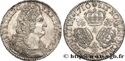 LOUIS XIV THE SUN KING Demi-écu aux trois couronnes 1710 Paris
