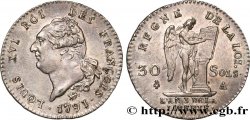 LOUIS XVI 30 sols dit  au génie , type FRANÇOIS 1791 Paris AU