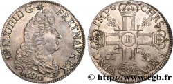 LOUIS XIV  THE SUN KING  Demi-écu aux huit L, 1er type 1690 Rouen AU/MS