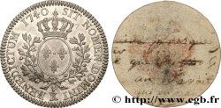 LOUIS XV  THE WELL-BELOVED  Tirage en étain du revers du demi-écu dit  au bandeau  1740 Bordeaux AU