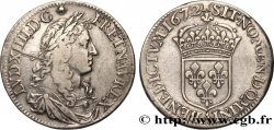 LOUIS XIV THE SUN KING Demi-écu au buste juvénile, 4e type 1672 Paris