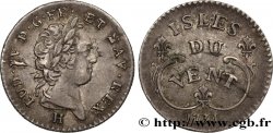 ÎLES DU VENT - LOUIS XV DIT LE BIEN AIMÉ Douze sols 1731 La Rochelle TTB+/TTB